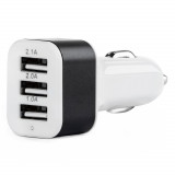 Incarcator auto AMiO PCH-03 cu 3 porturi USB, 5.1A total, alb