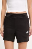 Puma pantaloni scurți culoarea negru, uni, high waist, 682440