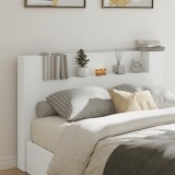 vidaXL Tăblie cu dulap și LED, alb, 160x16,5x103,5 cm