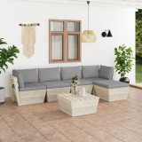 vidaXL Set mobilier grădină din paleți cu perne, 6 piese, lemn molid 3063505