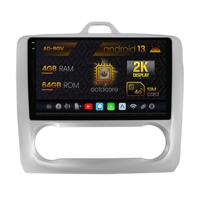 Navigatie Ford Focus MK2 (2004-2011), Clima automata, Android 13, V-Octacore 4GB RAM + 64GB ROM, 9.5 Inch - AD-BGV9004+AD-BGRKIT117 foto