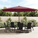 vidaXL Umbrelă soare de grădină st&acirc;lp din lemn, roșu bordo, 400x273 cm 363179