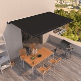 VidaXL Copertină retractabilă automat, antracit, 500x350 cm