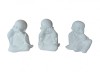 Statueta decorativa, Buddha, Zambesc, Nu vad, Gandesc, Alb, 10 cm, DVA2