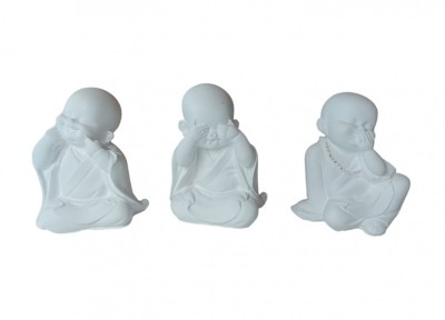 Statueta decorativa, Buddha, Zambesc, Nu vad, Gandesc, Alb, 10 cm, DVA2 foto