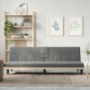 VidaXL Canapea extensibilă cu suporturi de pahar, gri &icirc;nchis, textil