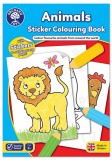 Carte de colorat cu activitati in limba engleza si abtibilduri Animale ANIMALS, orchard toys