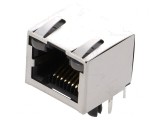 Soclu RJ45 Cat5 Ecranat cu LED 8p8c THT