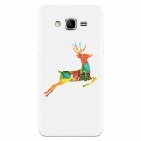 Husa silicon pentru Samsung Grand Prime, Colorful Reindeer Jump Illustration