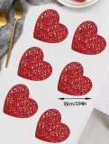 Set 6 suporturi pentru pahare , Inima rosie, design dantelat