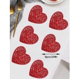 Set 6 suporturi pentru pahare , Inima rosie, design dantelat
