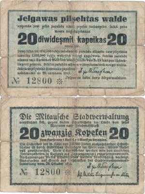 1915, 20 Kapeikas (LAT-21) - Mitau/Jelgava (Letonia) foto