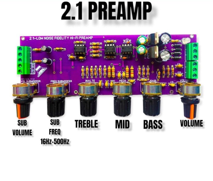 preamplificator audio cu corector de ton 2.1