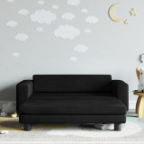 Canapea pentru copii cu taburet negru 100x50x30 cm catifea GartenMobel Dekor, vidaXL