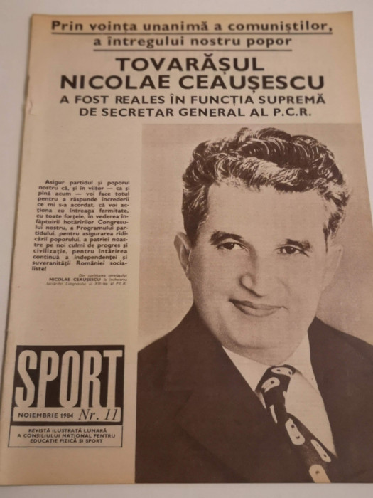 Revista SPORT nr.11/1984 (prezentare GLORIA BUZAU)