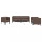 Set canapele Chesterfield cu 3 locuri, maro, piele eco.
