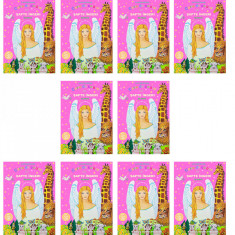 Set 10 carti de colorat cu sapte ingeri, format A4, color, 16 pagini, bilingva, foto