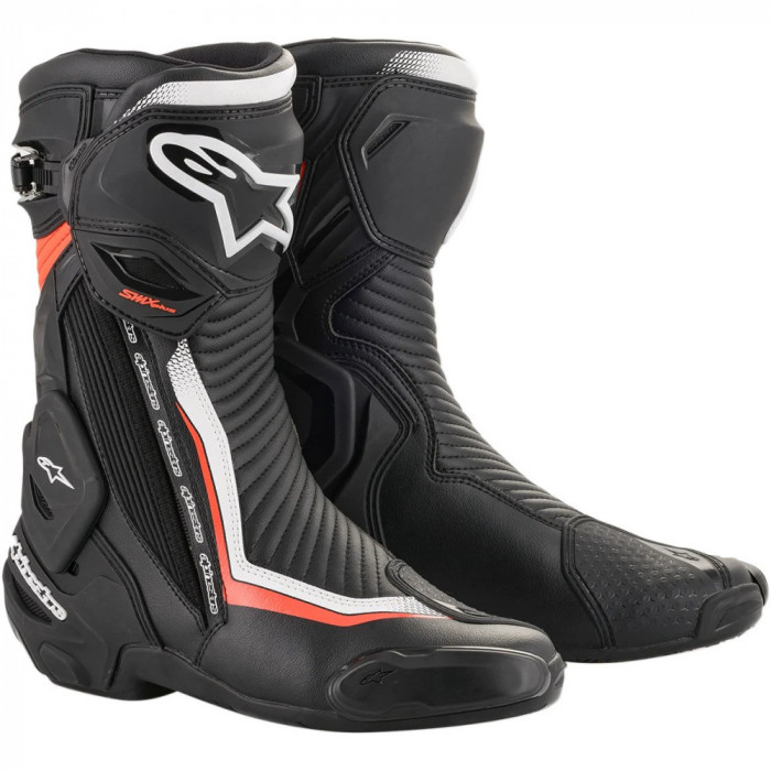 Ghete Moto Alpinestars SMX Plus V2 Boots, Negru/Alb/Rosu, Marime 41