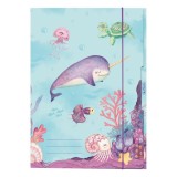 Mapa carton cu elastic Herlitz A4 motiv Mermaid 350g/mp