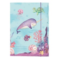 Mapa carton cu elastic Herlitz A4 motiv Mermaid 350g/mp