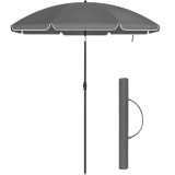 SONGMICS Umbrela terasa gradina sau plaja, cu inclinare, husa, diametru 200cm, gri Household NewTrend