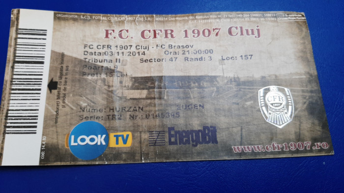 Bilet CFR Cluj - FC Brasov