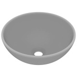 Cumpara ieftin Chiuveta baie lux, gri deschis mat, 32,5x14cm, ceramica, rotund