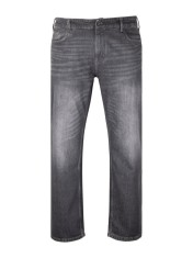 Blugi barbati big size Casby cu talie medie si croiala Dreapta, Gri inchis, W38 L30