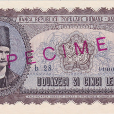 ROMANIA 25 LEI 1952 SPECIMEN XF