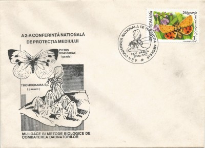 Rom&amp;acirc;nia, A 2-a Conferinţă naţională de protecţia mediului, plic, Braşov, 1992 foto