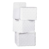 Cumpara ieftin Set 3 cutii depozitare cu capac, alb 25 x 25 x 20 cm, 27 x 27 x 21 cm, 30 x 30 x 22 cm