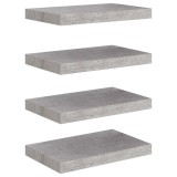 Cumpara ieftin Rafturi de perete suspendate 4 buc. gri beton 40x23,5x3,8 cm MDF