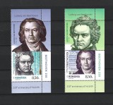 ROMANIA 2020 - BEETHOVEN, 250 ANI DE LA NASTERE, VINIETA 2, MNH - LP 2293b, Nestampilat
