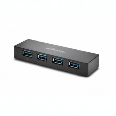 HUB extern KENSINGTON conectare prin USB 3.0 alimentare retea 220 V cablu 0.3 m negru K39122EU