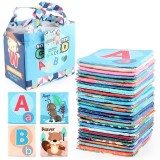 Set 26 carduri din panza cu doua fete, flippy, model litere, educational, interactiv, saculet inclus, multicolor