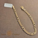 Cumpara ieftin Bratara clasica grosuta placata cu aur 18K, model cu zale mari 4 cu 2, 19 cm, SaraTremo