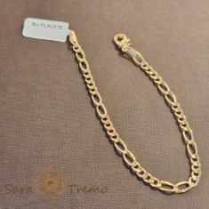 Bratara clasica grosuta placata cu aur 18K, model cu zale mari 4 cu 2, 19 cm foto