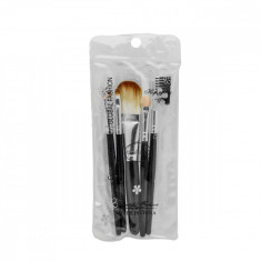 Set 5 pensule make-up, Global Fashion Cosmetic Brush, maro