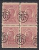 ROMANIA 1919 LP 71 I REGELE CAROL I TIPOGRAFIATE 10 BANI ROSU CU SUPRATIPAR P.T.T.F.F. EROARE SUPRATIPAR DEPLASAT BLOC 4 TIMBRE STARE MNH/SARNIERA, Nestampilat