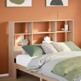 Tablie Pat 120cm Lemn Masiv Pin cu Depozitare Gossi - Economie Spatiu, Montaj Facil, Design Rustic