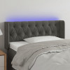 Tablie de pat cu LED, gri &icirc;nchis, 93x16x78/88 cm, catifea GartenMobel Dekor, vidaXL
