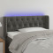Tablie de pat cu LED, gri &icirc;nchis, 93x16x78/88 cm, catifea GartenMobel Dekor