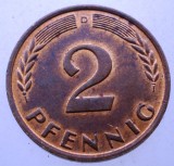 7.973 GERMANIA RFG 2 PFENNIG 1959 D XF/AUNC