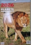 Calendar de perete 12 file. Planeta animalelor 2026