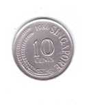 Moneda Singapore 10 cents/centi 1980, stare buna, curata