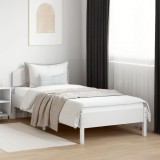 VidaXL Cadru pat fără saltea, alb, 100x200 cm, lemn masiv pin