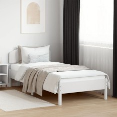 vidaXL Cadru pat fără saltea, alb, 100x200 cm, lemn masiv pin