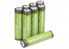 Set 8 baterii reincarcabile AAA NiMH Amazon Basics, 850 mAh - NOU foto