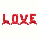Set Baloane LOVE Folie Metalizata Rosie 80cm, 4 Bucati - Decor Valentine&#039;s Day, Nunta, Sedinta Foto