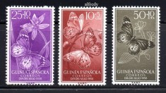 Guinea Spaniola 1958, Fauna, Fluturi, MNH, serie neuzata foto